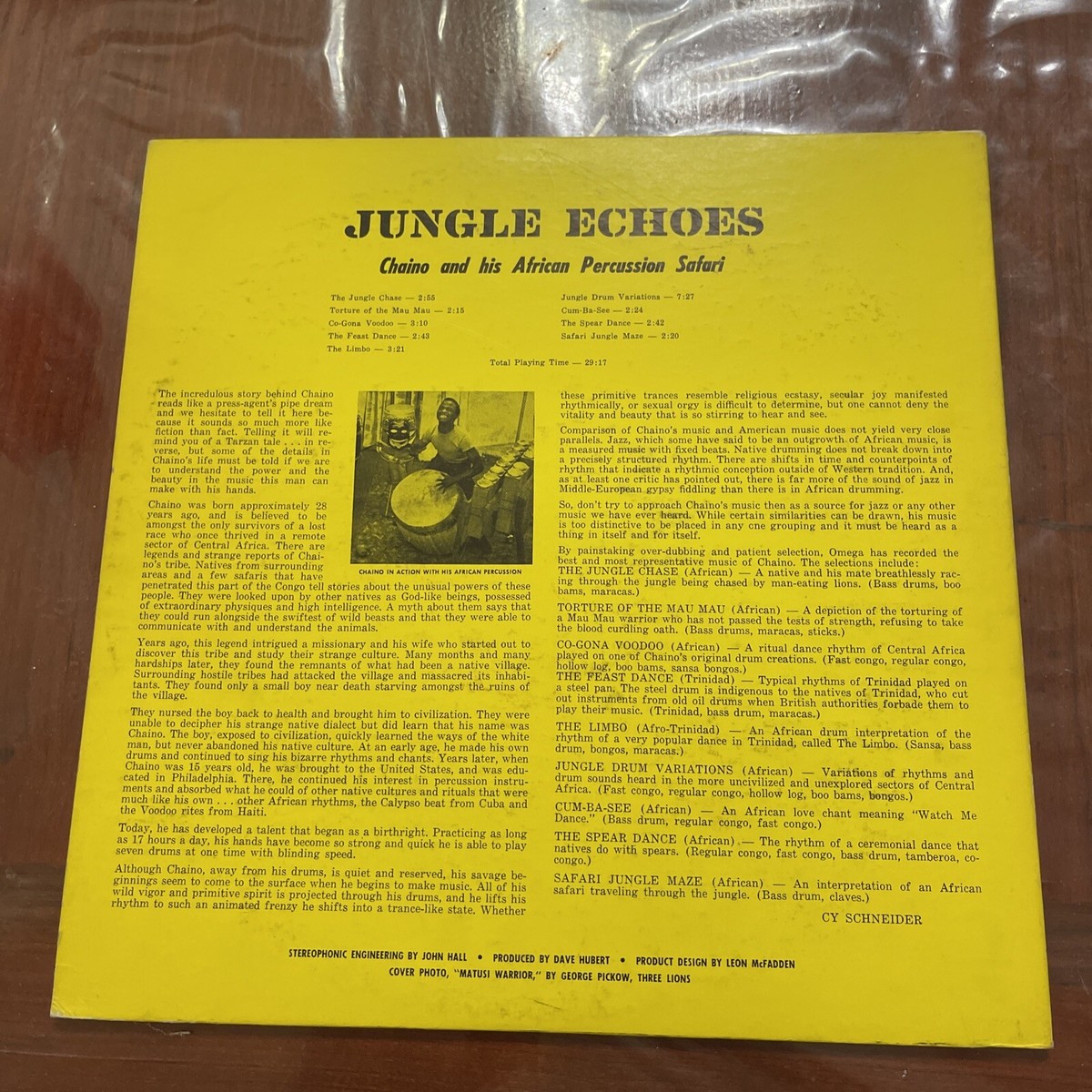 Jungle Echoes by Chaino and His African Percussion Safari Vinyl Lp 1959  Omega