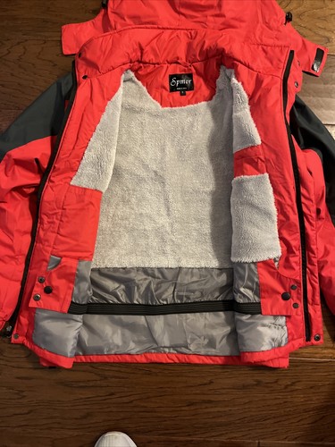 Spmor Men's Red Ski Jacket Waterproof Windproof Mountain Winter Coat Size- S EUC - Picture 8 of 14