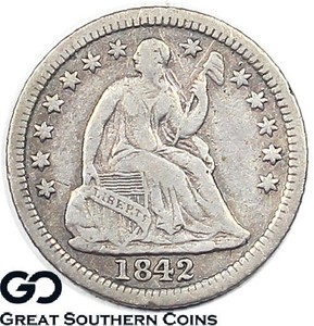 1842-O-Seated-Liberty-Half-Dime-Scarce-Key-Date-XF-Wholesale-Bid-450