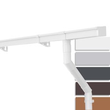 1x / 2x INEFA Dachrinnen Set Gartenhaus NW 68 PVC 2/3/4/5m Kastenrinne