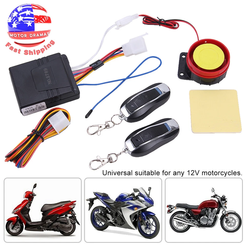 New Motorcycle Scooter ATV Security Alarm System Anti-theft Remote Control Start - Image 2 of 4