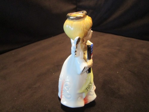 Vintage NIPPON NIHON YOKO BOECKI CO JULY ANGEL FIGURINE w/ an AMERICAN FLAG 5”T - Imagen 5 de 16