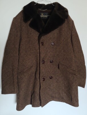 Vintage Lakeland Sportswear Brown Plaid Heavy Lined Jacket Coat Mens 44