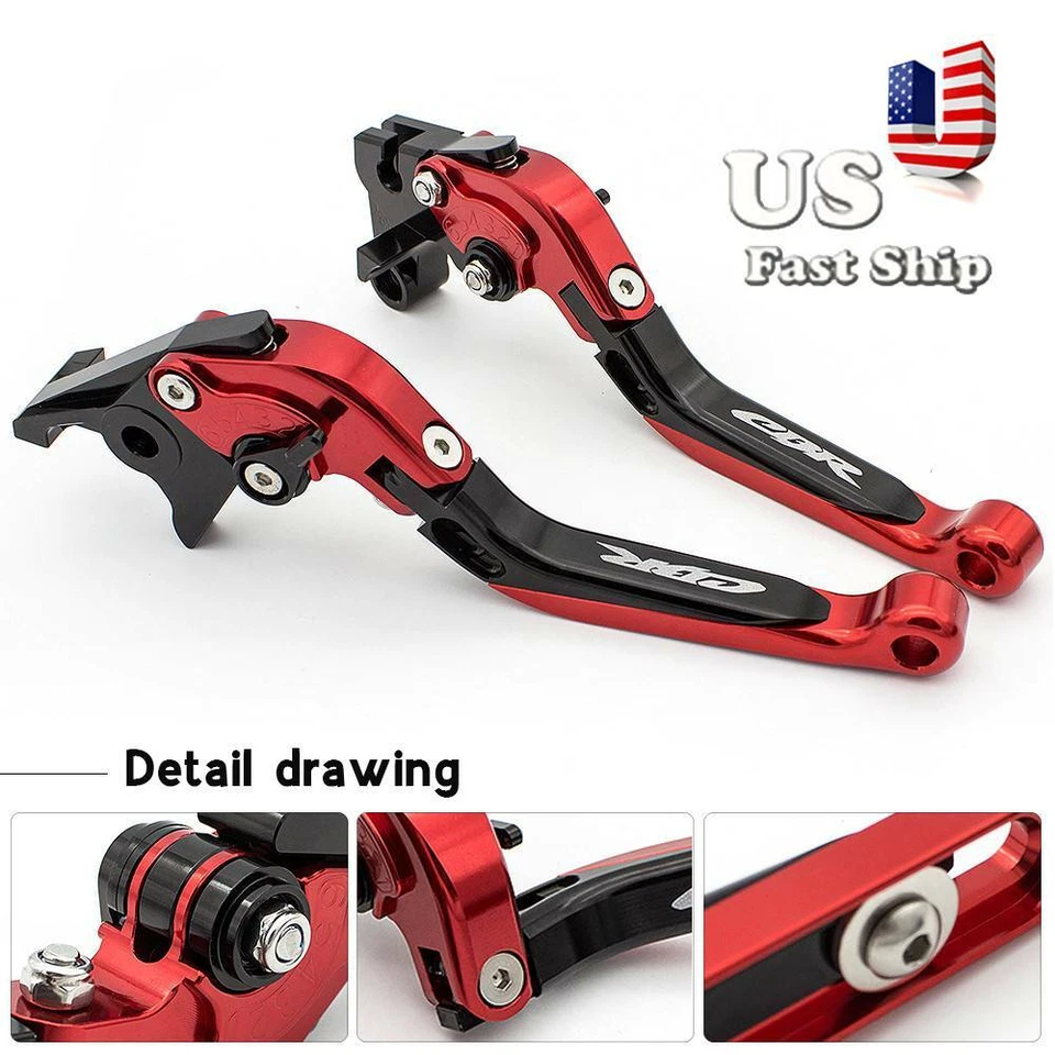 Para CB500 CBR900RR VTR250 CBX1000 CNC Plegable y Extensible Embrague Freno Logo Palanca Foto 2 de 4