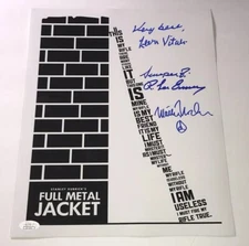 R. Lee Ermey & Matthew Modine Signed X3 FULL METAL JACKET 11X14 Photo JSA COA