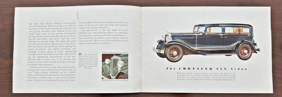 1932 CHRYSLER SIX COLOR SALES BROCHURE, 16 PAGES FP99 - Image 4 of 4