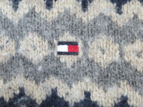 vintage TOMMY HILFIGER SWEATER beige brown 90s 80s fair isle hipster designer - Picture 2 of 11