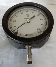 Vintage Weksler Instruments 0-100 PSI Pressure Gauge. GR2-16-3S. 5 1/8"