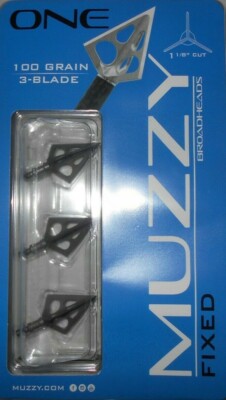 @NEW@ 3pk. Muzzy ONE 100 Fixed 3 Blade Broadhead!