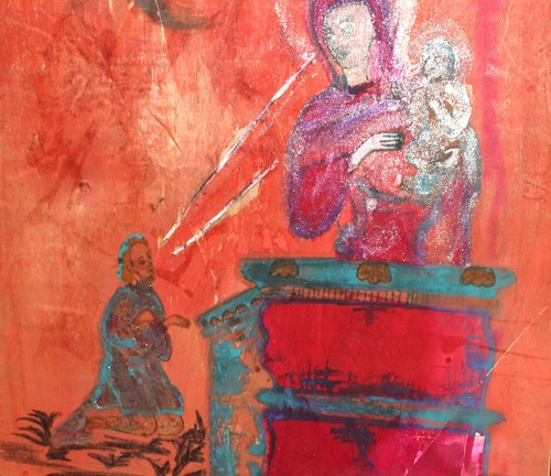 VINTAGE RELIGIOUS GOUACHE PAINTING PORTRAIT - Picture 10 of 11