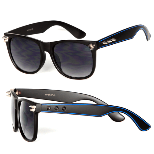 Gafas de sol retro clásicas con montura cuadrada - azules/negras WF11 - Imagen 1 de 4