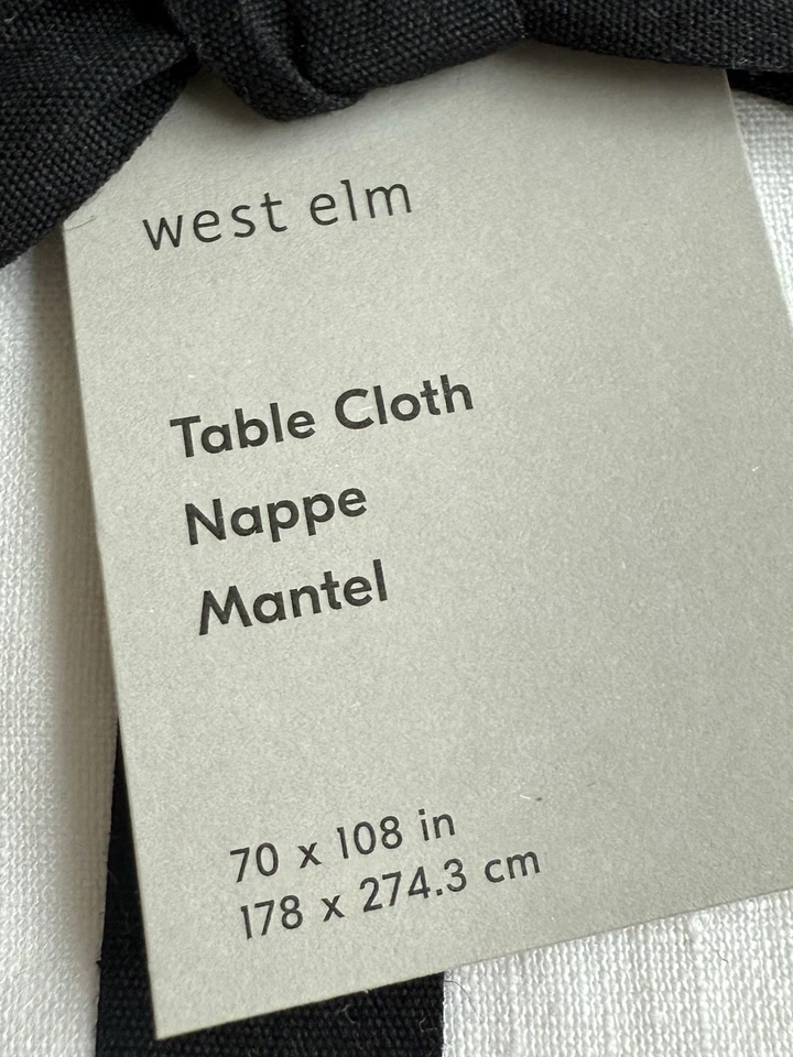 Mantel de lino West Elm 100 % europeo 70x108 nuevo con etiquetas venta al por menor $120 lavable a máquina Foto 4 de 4