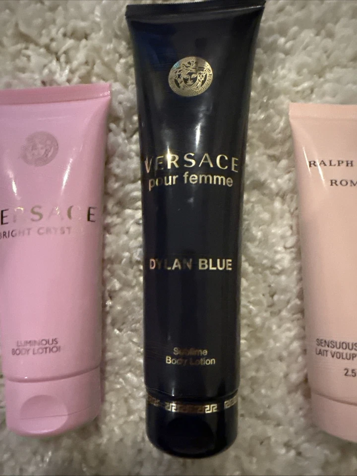 Lote de lociones corporales Versace Bright Crystal, Dylan Blue y Ralph Lauren Romance Foto 3 de 4