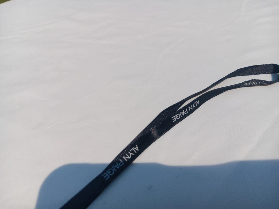 Vintage 90s Alyn Paige Black Pinstripe Polyester Blend Mini Skirt 13/14 - Image 2 of 4