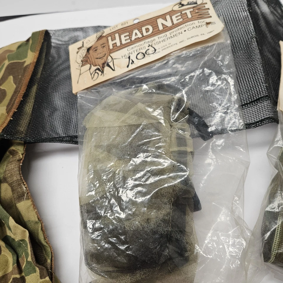Lot Of 3 VTG Duck Camo Head Net GI Style Tiger stripe NIP Hunting No see ems - Image 2 of 4