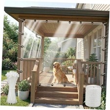 Clear Tarp Heavy Duty Waterproof, 14 Mil Thick Tear Resistant PVC Vinyl