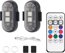 2PCS Wireless LED Strobe Lights with Remote Control, 8 Colors Waterproof Lights