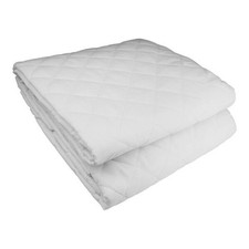 Quilted Cotton Blend Mattress Pad, Twin 39x75", Fitted Contour, 15" Deep Pocket