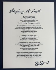 SLEEPING AT LAST SIGNED LYRIC SHEET RYAN O’NEAL AUTOGRAPH AUTHENTIC COA