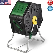 Composter Compact Single Chamber UV Protected Turning Barrel Garden 18.5 Gal New