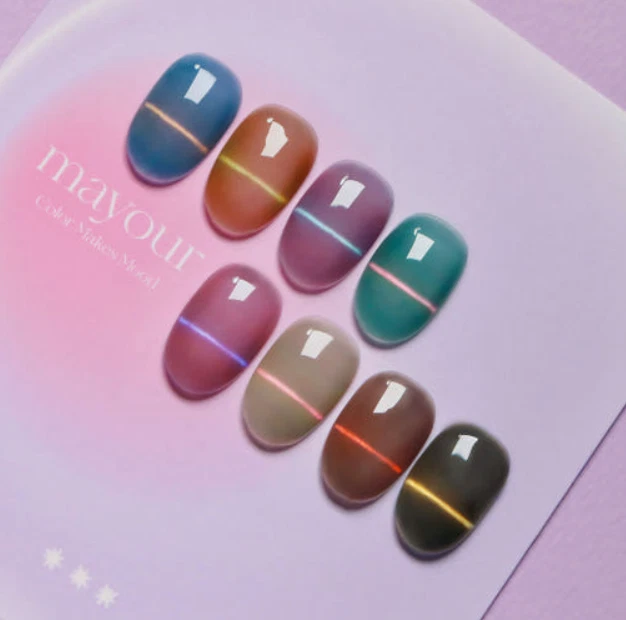 NEW Mayour Beads Magnet Gel Nail Polish 8ml x 8 Colors SET K-Beauty + Kit Gift