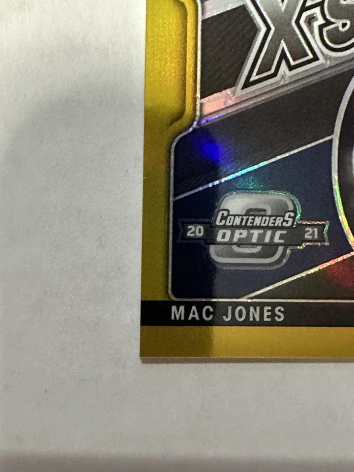 2021 Contenders OPTIC Mac JONES GOLD #10 X's And O's 🔥49ers🔥 - Image 4 of 4