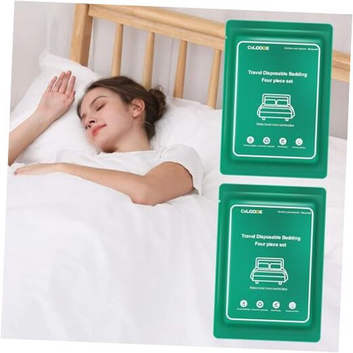 2 Pack Disposable Bed Sheets for Hotel, Portable Bedspread, Disposable Bedding