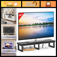 Grand support élévateur TV 45" pour téléviseurs 32-60", pieds en acier, étagère bureau à domicile, noir