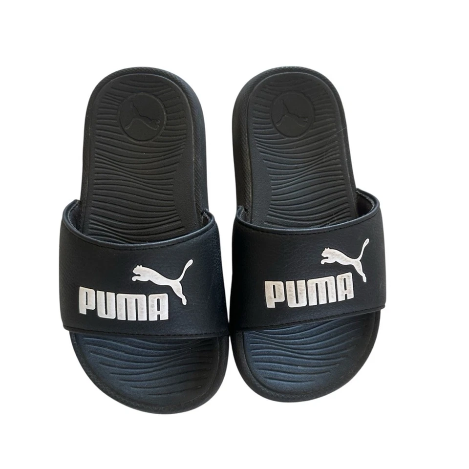 Puma Cool Cat 2.0 Little Kids Slides Black Size 12 EUC - Image 2 of 4