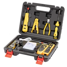 Network Tool kit, RJ45 Crimp Tool kit Pass Through Crimper Cat6 Cat5 Cat5e Cr...