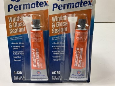 (2) Permatex 81730 Flowable Silicone Windshield And Glass Sealer 1.5 Oz.