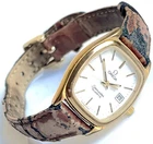 Omega Seamaster Quartz 1380 Wristwatch Swiss Made Gold Plated Vintage Rare