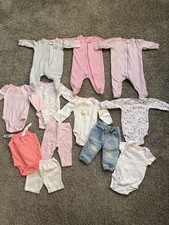 Lot of Baby Girl Clothes One Pieces Sleepers Pants Carter  s Sz 0-3 Months