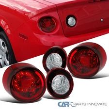 Fits 2005-2010 Chevy Cobalt 2DR Coupe Red/Clear LED Tail Lights Trunk Brake Lamp