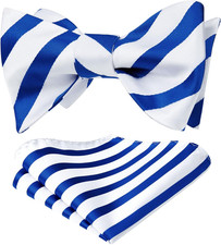 Bow Ties for Men Striped Bowties Men's Self Tie Bowtie Handkerchief Formal Tuxed