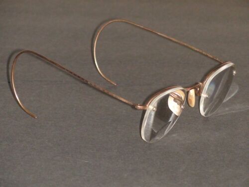 Gafas antiguas sin montura bifocales llenas de oro de 12 quilates con estuche - Imagen 4 de 15