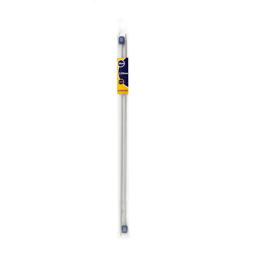 Korbond single Point Knitting Needles 3.25mm X 35cm Aluminium