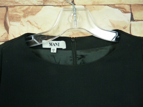 MANI SCHWARZ WOLLE LANGARM KLEID GRÖSSE 8 -42 - Bild 4 von 12