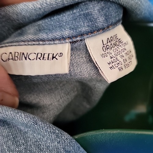 Grandma core flower patch rose cabin creek large Chore coat denim 1990's Kitsch - Picture 13 of 21