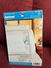 JANLYNN Pair of KITTY Pillowcases Stamped Cross Stitch 021-0939 English/French