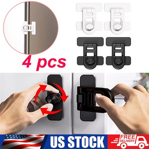 4Pcs Child Proof Fridge Lock Oven Lock Multifunction Buckle for Kids Protection