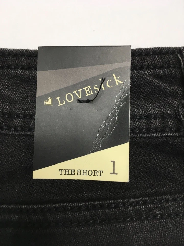 Pantalones Cortos Lovesick Juniors Negros Deshilachados Dobladillo Encaje Talla 1 NUEVO Foto 4 de 4