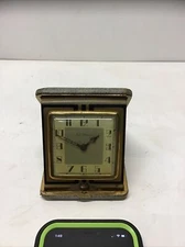 VIntage New Haven Travel Clock Working Condition Genuine Leather Patent 2010909