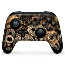 Nintendo Switch Pro Controller Skin Decal Vinyl Wrap - Steampunk Patina