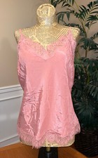 Victoria's Secret, Camisole Lingerie Floral "Eye-Lash" Lace Trim Pink Melon Sz M