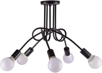 Schwarze Pendelleuchte Industrie Deckenleuchte Spider Modern Cluster E27 Birne