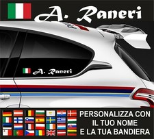 2 ADESIVI NOME PILOTA AUTO RALLY TUNING  PERSONALIZZATO MOTO CASCO STICKERS  R6