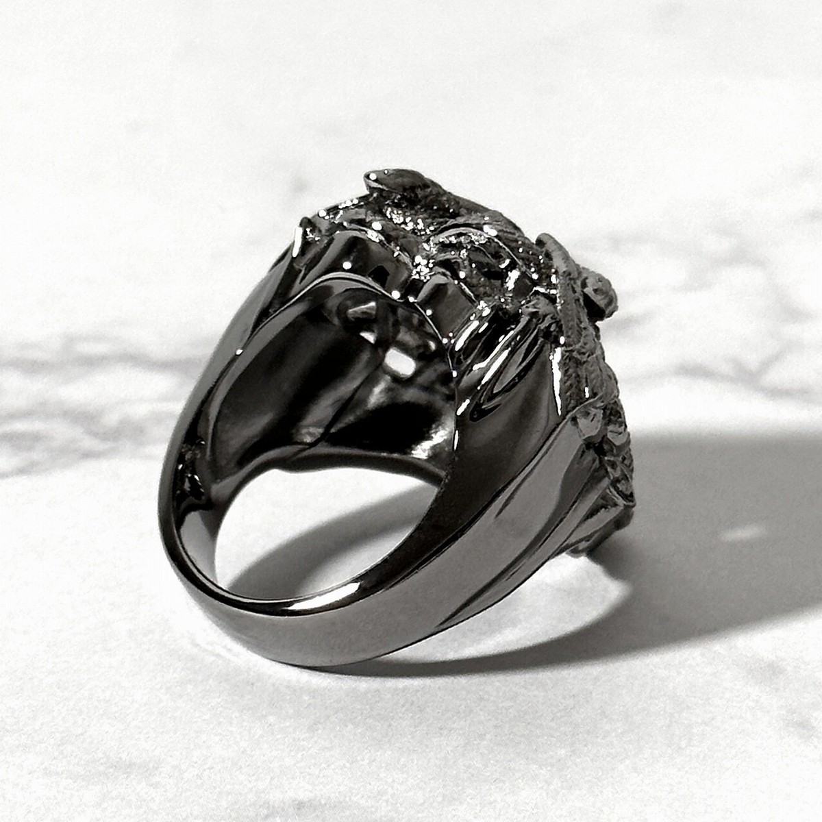 VERSACE Men's Ring Medusa Face Design Gold, Silver Size 17 VERSACE Men's Ring Medusa Face Design Gold, Silver Size 17