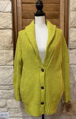 neon yellow cardigan