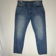 Levi's 505 Jeans Men's 38X34 Pre-owned Straight Leg W Whiskers & Thigh Fade Pant